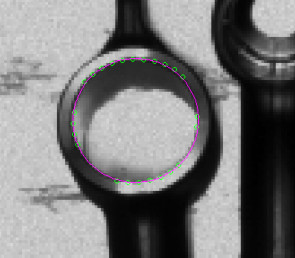 Subpixel location using 3D machine vision